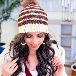 CROCHET PATTERN + VIDEO Wheat Stitch™ Crochet Beanie Pattern | Puff Stitch Hat Pdf Easy Crochet Hat Tutorial in 8 Sizes + Gift Tag Printable image 4