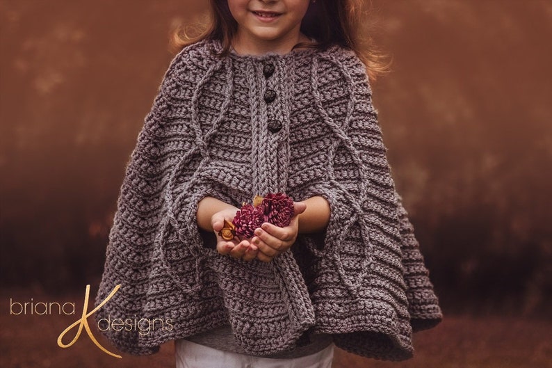 Children's Infinity Cape Jacket Instant Download PDF Pattern, Child Crochet Pattern, Fall & Winter Wear Fashion image 1