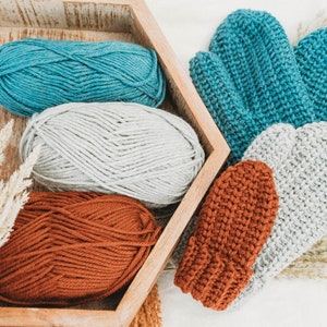 How to Crochet Mittens, Instant Download PDF PATTERN VIDEO, Baby-Adult Crochet Pattern, Winter Glove Mitten Accessories, Beginner Crochet image 5