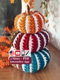 CROCHET PATTERN + VIDEO Crochet Pumpkin Pattern with Video Tutorial | Easy Fall Decor, Diy Wheat Stitch™ Pumpkin Crochet Pdf