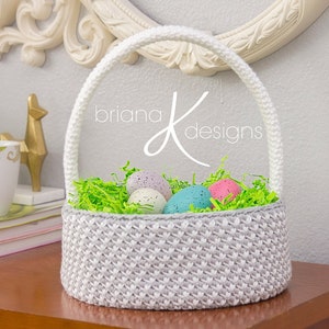 Bunny Easter Basket Crochet PATTERN Instant Download, Toy or Storage Basket, Video Tutorial for the Bunny Basket Included image 6