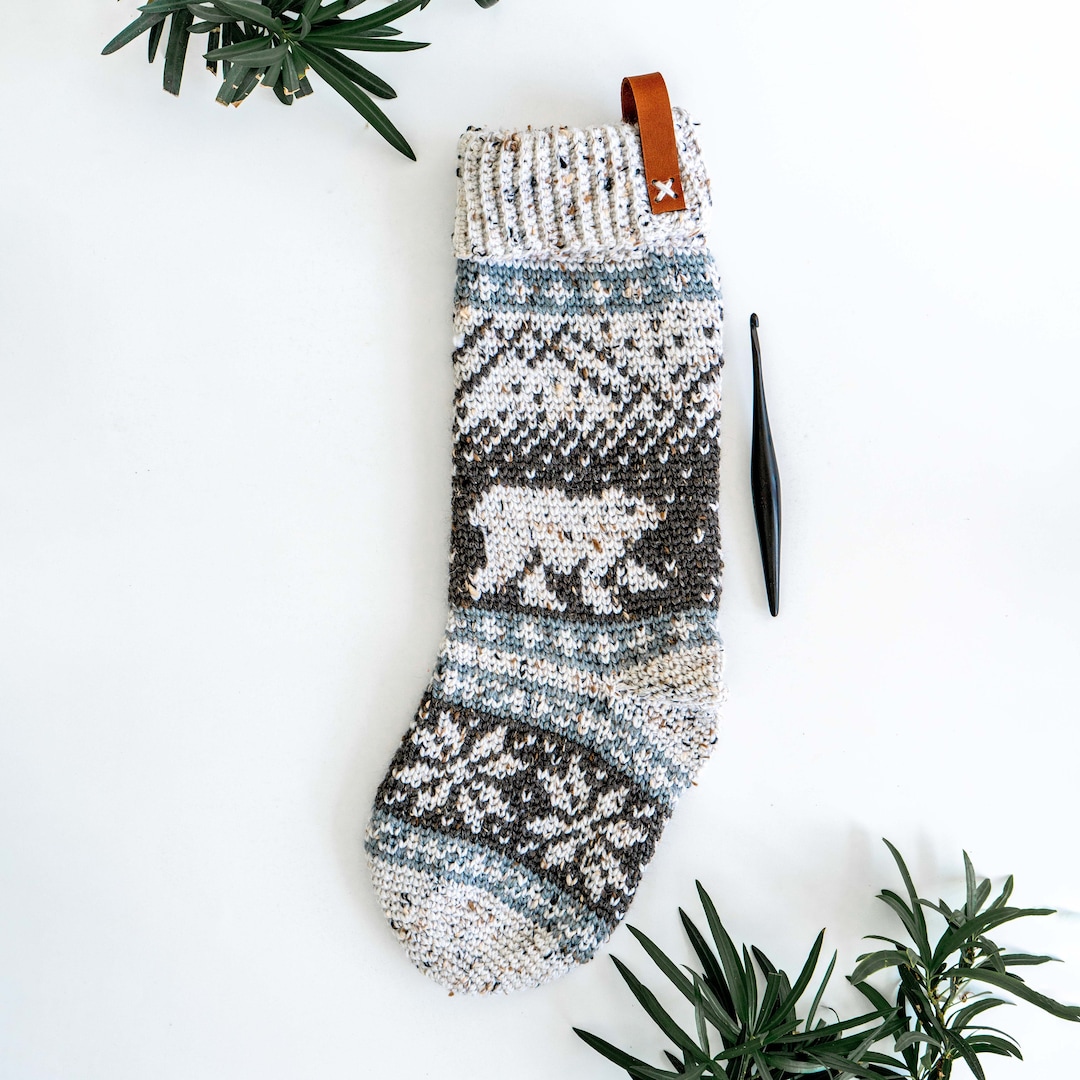 CROCHET PATTERN Polar Bear Stroll Crochet Stocking Pattern Plus Charts ...