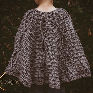 Children's Infinity Cape Jacket Instant Download PDF Pattern, Child Crochet Pattern, Fall & Winter Wear Fashion image 5