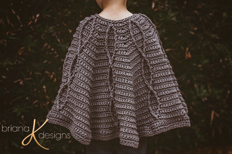 Children's Infinity Cape Jacket Instant Download PDF Pattern, Child Crochet Pattern, Fall & Winter Wear Fashion image 5