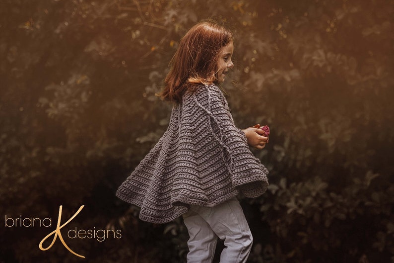 Children's Infinity Cape Jacket Instant Download PDF Pattern, Child Crochet Pattern, Fall & Winter Wear Fashion image 8