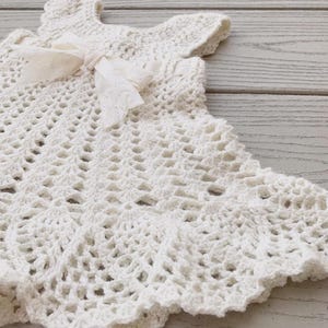 Sophia Heirloom Dress Crochet Pattern, Newborn to 3 months, Baptism, Blessing, Baby Gift, Beautiful Baby Dress image 3