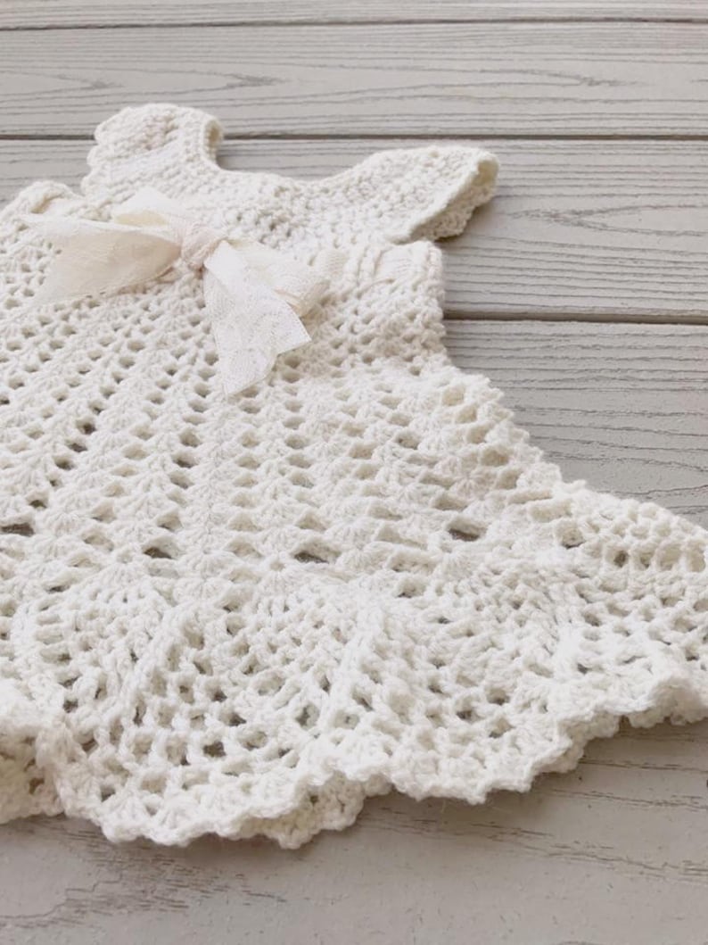 Sophia Heirloom Dress Crochet Pattern, Newborn to 3 months, Baptism, Blessing, Baby Gift, Beautiful Baby Dress image 3