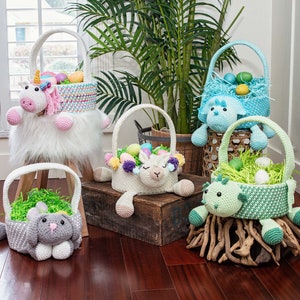 Dinosaur Easter Basket Crochet PATTERN Instant Download, Toy Storage Basket image 6
