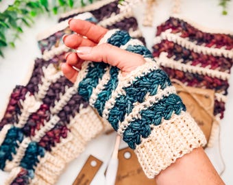 CROCHET PATTERN + VIDEO Wheat Stitch™ Fingerless Mittens Crochet Pattern, 8 Sizes Newborn–Adult, Textured Crochet Mitts Instant Download