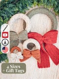 CROCHET PATTERN + VIDEO Wheat Stitch Crochet Wreath Pattern in 4 Sizes, Quick Holiday Crochet Decor Christmas Wreath Crochet Pattern+ Video