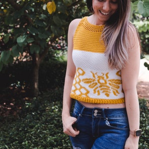 Queen Bee Crochet Tank Top Pattern, Instant Download PDF, Size XX-Small to 5x Crochet Pattern, Spring & Summer Women's Wear Fashion image 7