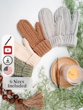 CROCHET PATTERN + VIDEO Winter Wheat Stitch™ Crochet Mittens Pattern - 6 Sizes Baby to Adult, Flat One-Piece Design Wheat Stitch™ Gloves