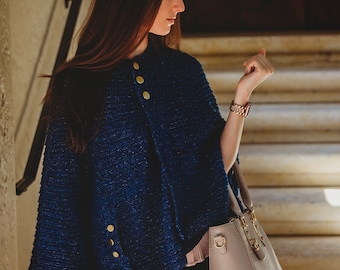 Crochet Posh Cape Jacket Pattern, DIY Jacket, Instant Download, Easy Crochet Pattern, Women's Fashion
