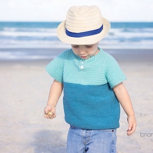CROCHET PATTERN T-shirt Crochet Summer Pattern Instant Download, Sizes Baby to adult XL