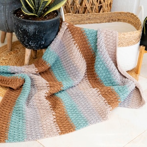 Alpine Stitch Crochet Blanket Pattern in 18 sizes This beautiful blanket has chart and video tutorial. Instant Download PDF Pattern image 1