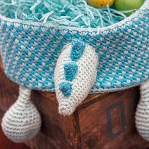 Dinosaur Easter Basket Crochet PATTERN Instant Download, Toy Storage Basket image 8