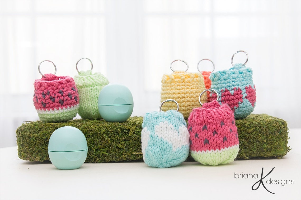 EOS Lip Balm Crochet and Knit Holder Pattern Instant Download Etsy