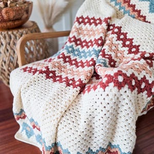 CROCHET PATTERN + VIDEO Gemstone Hues Granny Crochet Blanket Pattern - Easy Crochet Throw Colorful Granny Stitches, Includes Charts