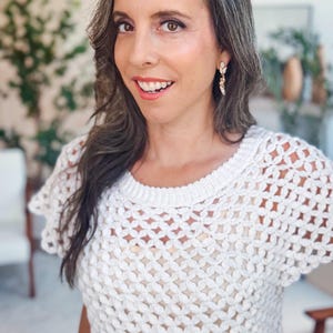 CROCHET PATTERN + VIDEO Circle Leaf Crochet Top Pattern Summer Lace Crochet Shirt – Seamless Top Down Pattern – Size Inclusive xs–5X bild 9