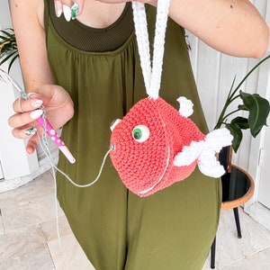 CROCHET PATTERN Fish Yarn Crafter Bag Wristlet Crochet Pattern, Purse, Tote, Instant Download
