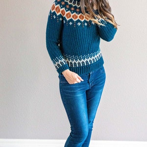 Fawning over you Colorwork Crochet Sweater Instant Download PDF Pattern, XS to 5X sizes, Pullover Crochet Colorwork Pattern, Video Tutorial image 8