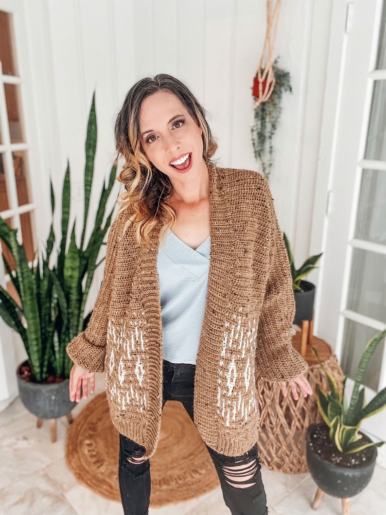 Learn to Crochet an Incredible Cardigan Using the Mosaic Crochet Technique, Instant Crochet Pattern Download, Women's Crochet Cardigan Cozy image 6