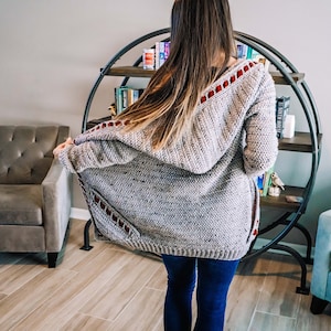 CROCHET PATTERN + VIDEO Cascade Adult Crochet Cardigan, Size Inclusive xs to 5X, Fall & Winter Fashion Wear, Hooded and Pocket Options