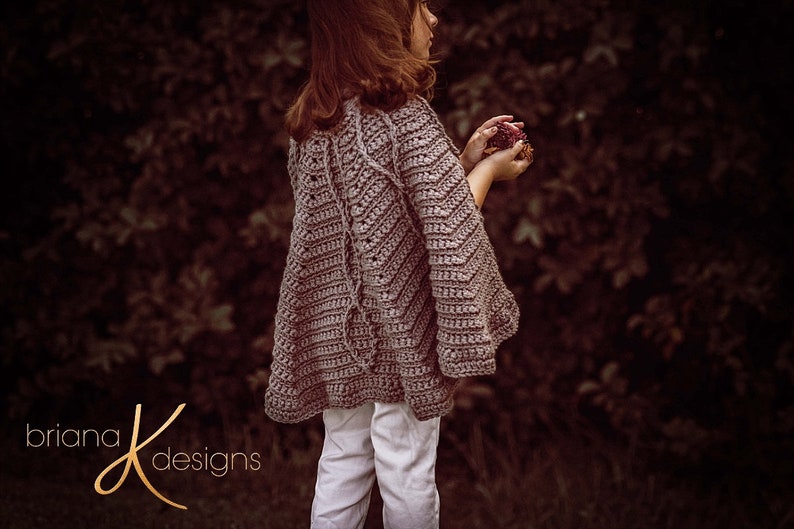 Children's Infinity Cape Jacket Instant Download PDF Pattern, Child Crochet Pattern, Fall & Winter Wear Fashion image 9