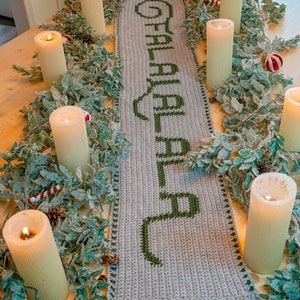 Falalalala Crochet Table Runner Pattern Home Decor, Instant Download PDF Crochet Pattern, Includes Chart, Holiday Fall Decor Crochet Pattern image 2