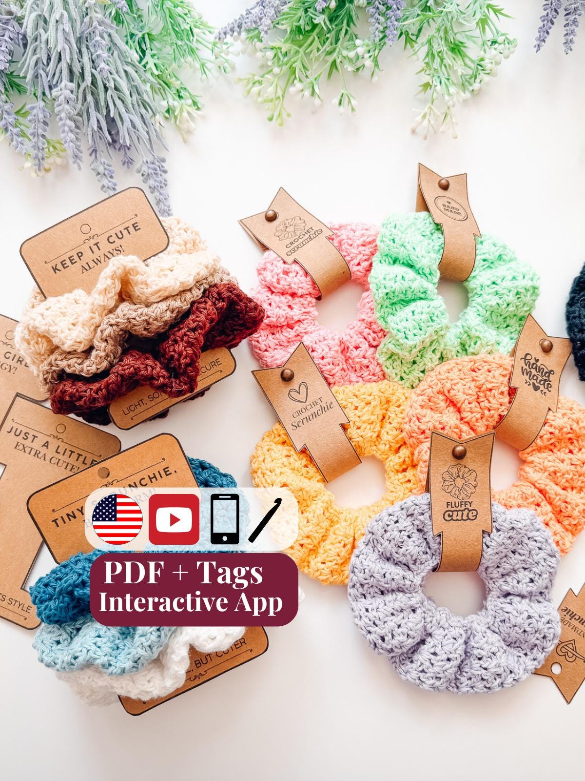 39 Crochet Scrunchies with Flowers, Ruffles, Bows, and Cherries 21 Crochet Pattern + Video Double Bloom Scrunchie Crochet