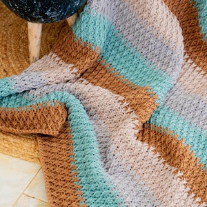 Alpine Stitch Crochet Blanket Pattern in 18 sizes This beautiful blanket has chart and video tutorial. Instant Download PDF Pattern image 3