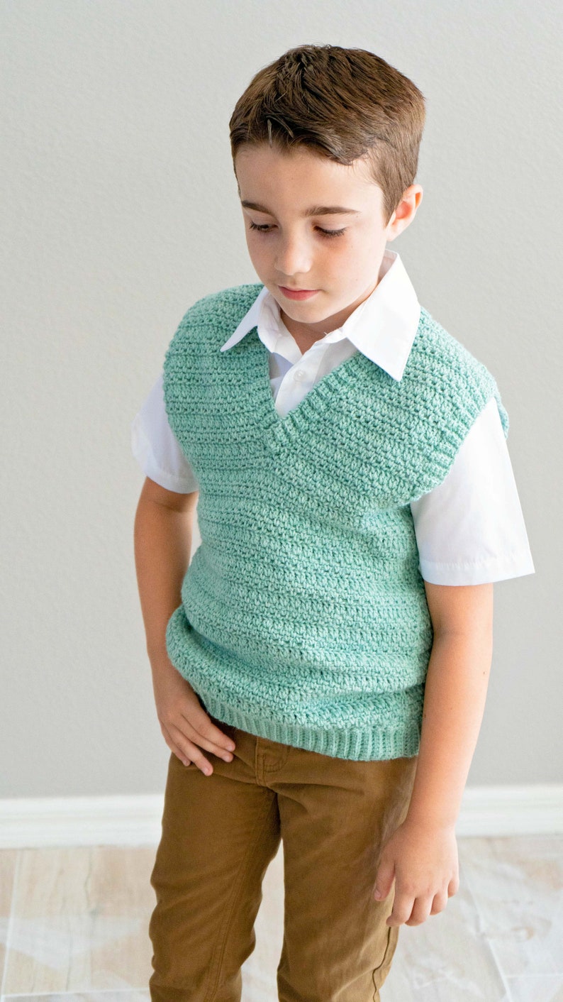 Heatherly Crochet Vest Instant Download PDF Pattern, Child Adult sizes, Crochet Pattern, Video Tutorial image 3