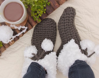 CROCHET PATTERN + VIDEO Quick and Cushy Slipper Socks, Popular easy to follow crochet pattern, women's fashion accessory, winter wear