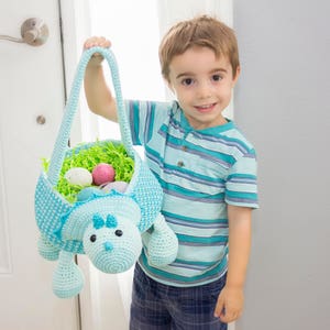 Dinosaur Easter Basket Crochet PATTERN Instant Download, Toy Storage Basket image 3