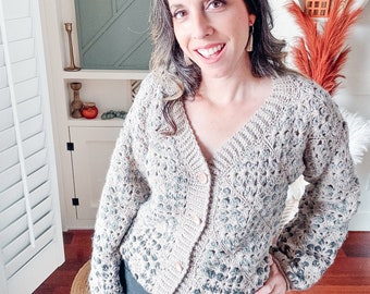 Crochet Granny Square Cardigan & Sweater Pattern in Sizes XS to 5X and Includes a Video Tutorial + Charts