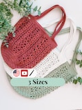 CROCHET PATTERN + VIDEO Willow Mesh Crochet Market Bag Pattern, Easy Reusable Tote, Beginner Crochet Bag, Lightweight Grocery Bag, 3 Sizes
