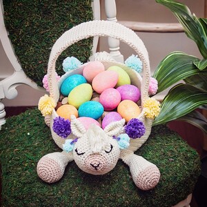 Llama Easter Basket Crochet PATTERN Instant Download, Toy Storage Basket, No Drama Llama image 6
