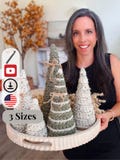 CROCHET PATTERN + VIDEO Wheat Stitch Crochet Tree Pattern | Fall Winter Christmas Decor | 3 Sizes Pdf