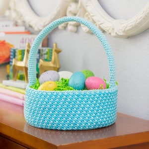 Dinosaur Easter Basket Crochet PATTERN Instant Download, Toy Storage Basket image 4