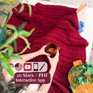 CROCHET PATTERN + VIDEO Petal Loop Stitch Blanket Crochet Pattern | Textured Crochet Blanket Pattern | Baby to King Size Cozy Throw Pattern