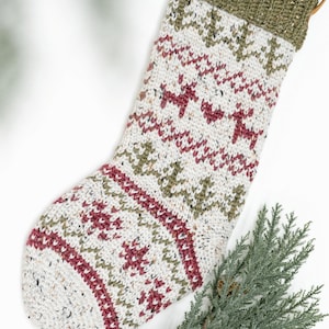 Christmas In July Crochet Stocking, Downloadable PDF Pattern, Traditional Crochet Colorwork Fair Isle Stocking with Video Tutorial. Holiday