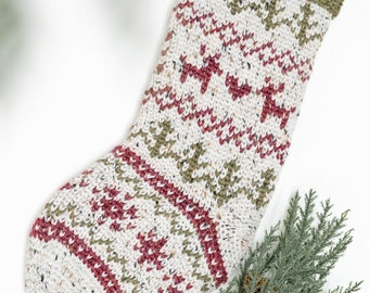 Christmas In July Crochet Stocking, Downloadable PDF Pattern, Traditional Crochet Colorwork Fair Isle Stocking with Video Tutorial. Holiday