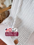 CROCHET PATTERN + VIDEO + App, Cozy Braided Wheat Stitch™ Blanket, 16 Sizes, Beginner Friendly Worsted Afghan Throw, Instant Download