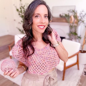 CROCHET PATTERN + VIDEO Circle Leaf Crochet Top Pattern Summer Lace Crochet Shirt – Seamless Top Down Pattern – Size Inclusive xs–5X bild 11