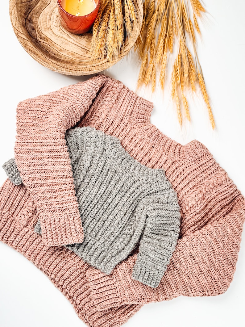 Autumn Wheat Crochet Baby to Child Sweater Pattern Sizes. Video Tutorial Included. Easy Crochet Pattern & Beginner Friendly Crocheted Flat Bild 7