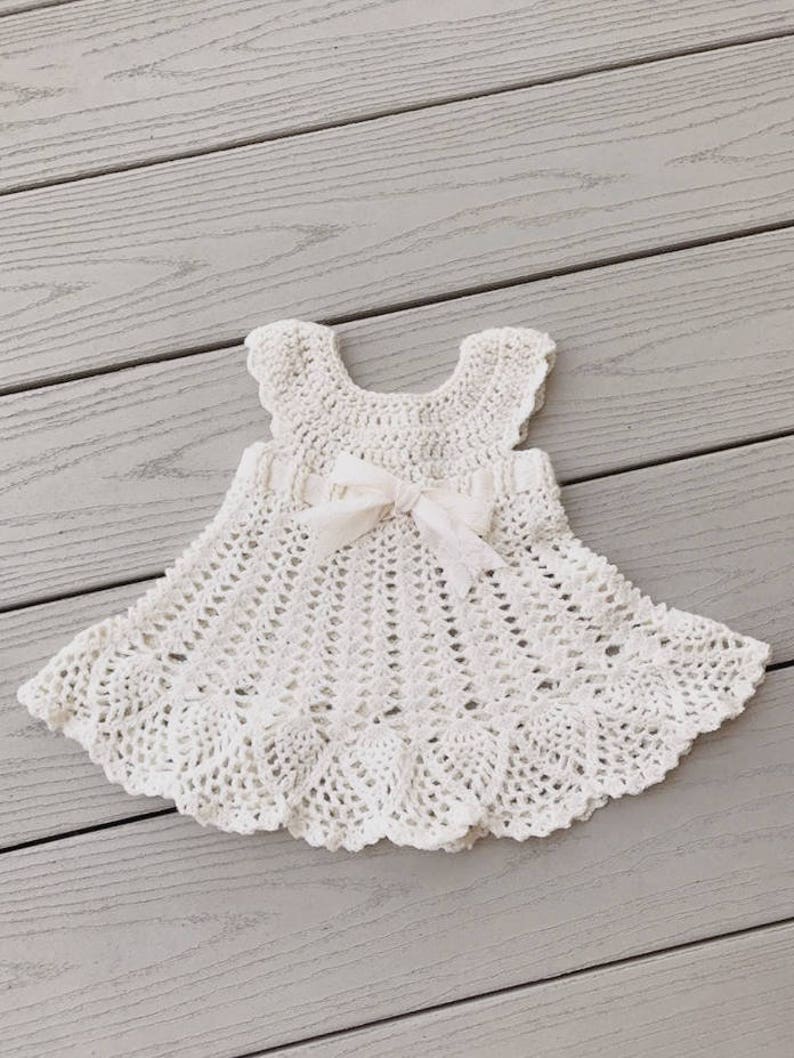 Sophia Heirloom Dress Crochet Pattern, Newborn to 3 months, Baptism, Blessing, Baby Gift, Beautiful Baby Dress image 6