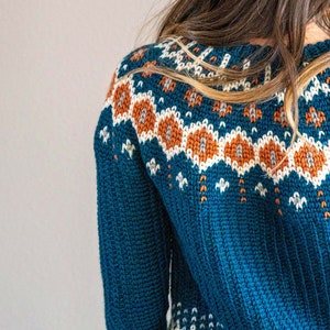 Fawning over you Colorwork Crochet Sweater Instant Download PDF Pattern, XS to 5X sizes, Pullover Crochet Colorwork Pattern, Video Tutorial image 5