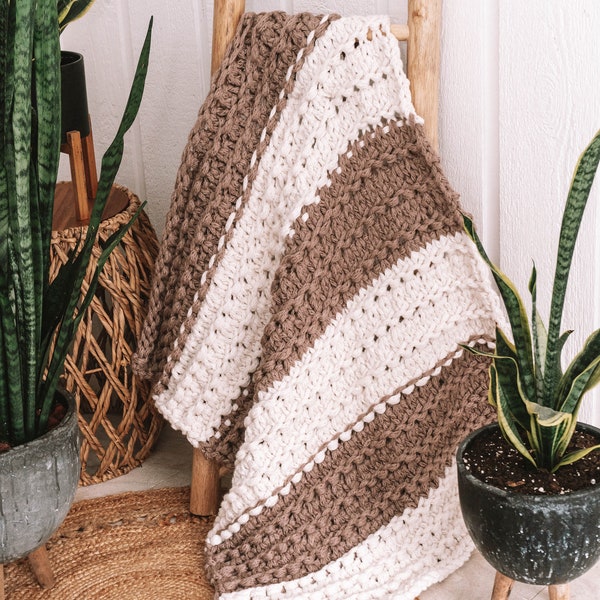 Stockinette Ridge Stitch Chunky Blanket