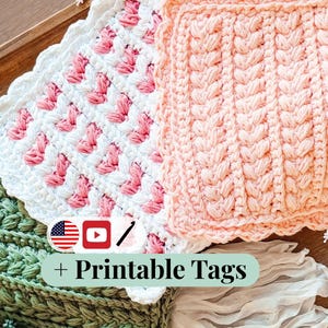 CROCHET PATTERN + VIDEO Wheat Stitch™ Scalloped Hotpad, Easy Cotton Trivet Pdf + Video, Handmade Kitchen Decor Gift, Printable Tags, Gifting