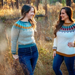 CROCHET PATTERN + VIDEO Traveler Fair Isle Crochet Sweater, xs to 5x sizes, Pullover Crochet Colorwork Pattern, Video Tutorial Incl. image 3
